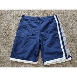 Vintage Nike Y2K Baggy Shorts‎ Size L Navy Blue Gray Track Shorts